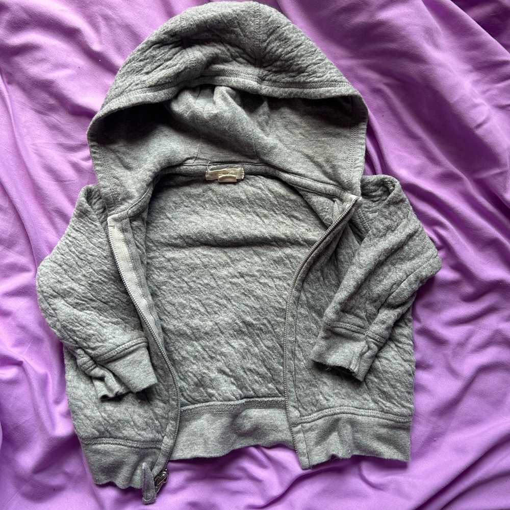 Burt’s bees zip up hoodie gray 3-6 months